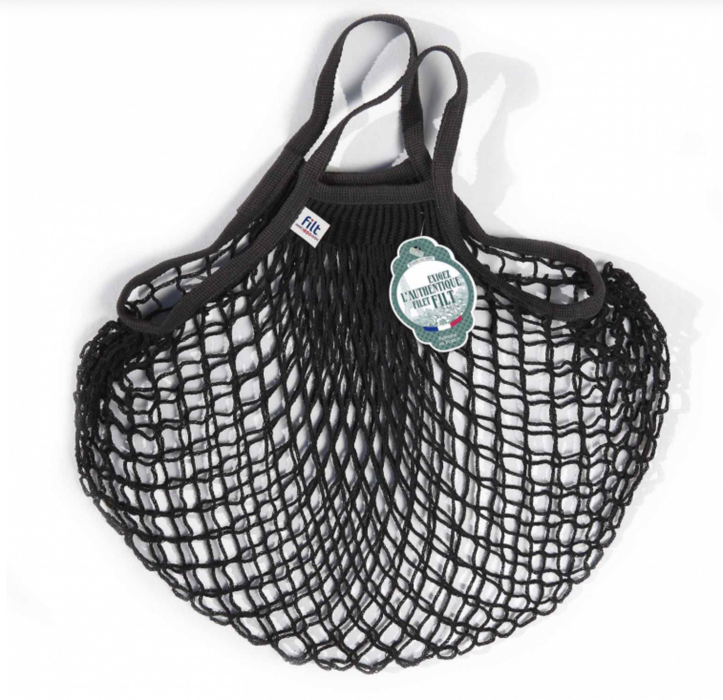 Filt - Small Net Shopping Bag - Short Handle - Black